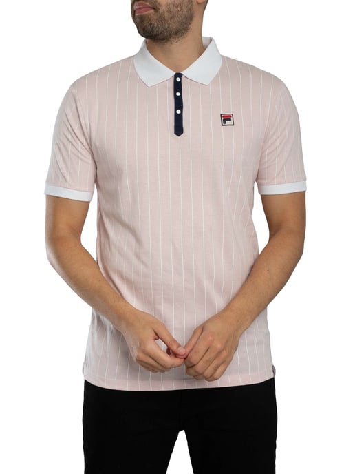 Fila Klassiek Vintage Gestreept Poloshirt, Roze - Image 2