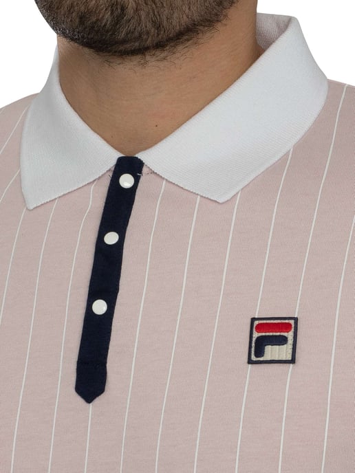 Fila Klassiek Vintage Gestreept Poloshirt, Roze - Image 4