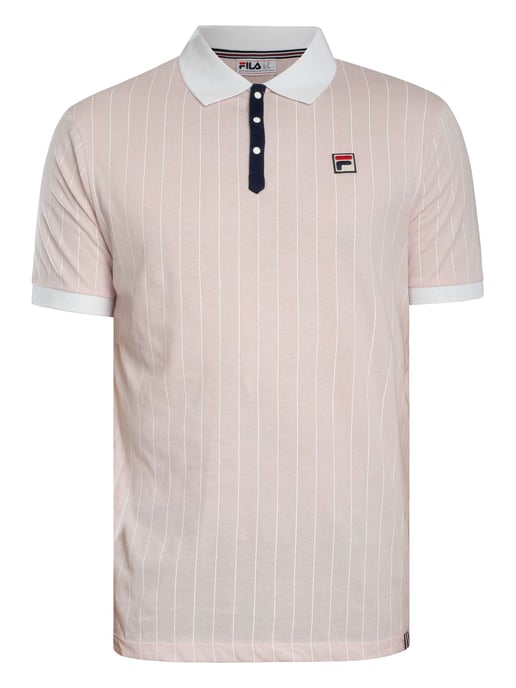 Fila Klassiek Vintage Gestreept Poloshirt, Roze - Image 6