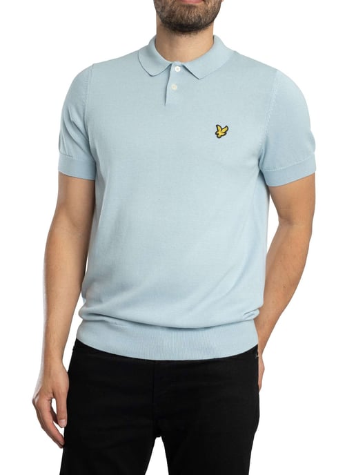 Lyle & Scott Katoenen Gebreide Polo Met Korte Mouwen, Blauw - Image 2