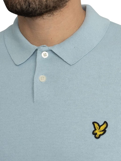 Lyle & Scott Katoenen Gebreide Polo Met Korte Mouwen, Blauw - Image 4