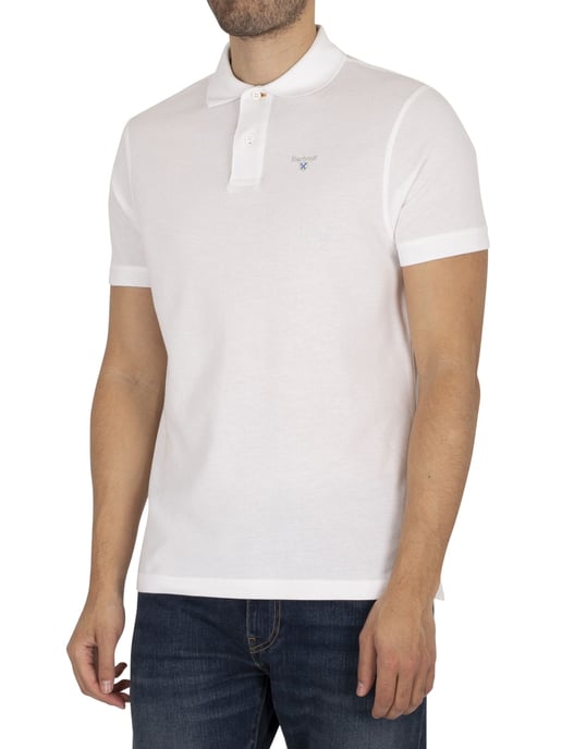 Barbour Tartan Pique Polo Shirt, White - Image 2