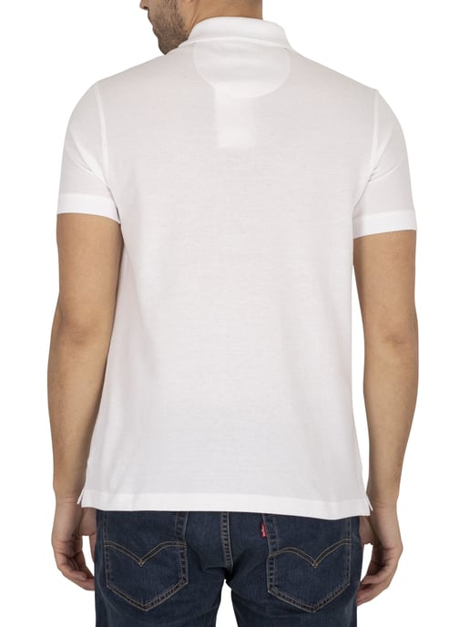Barbour Tartan Pique Polo Shirt, White - Image 3