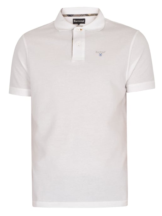 Barbour Tartan Pique Polo Shirt, White - Image 6