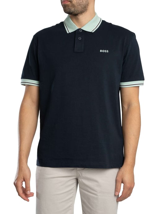 BOSS Pe Blocks Poloshirt, Blauw - Image 1
