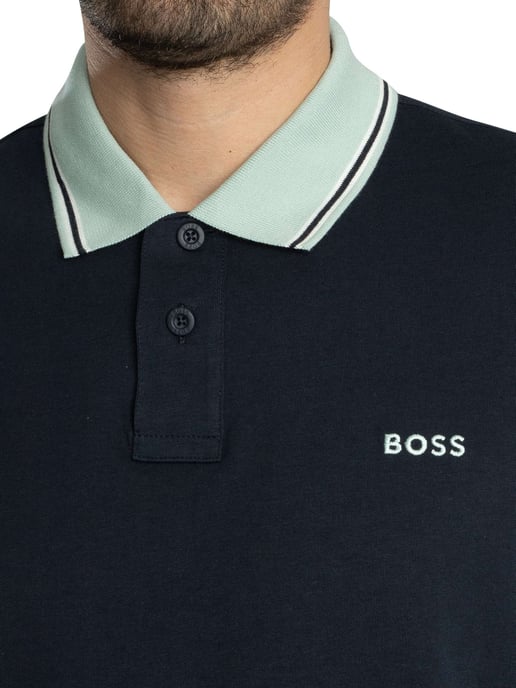 BOSS Pe Blocks Poloshirt, Blauw - Image 4