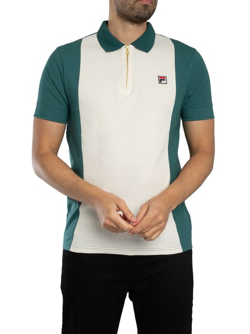 Fila Pierro Cut &Amp; Sew Zip Polo Shirt, Wit - Image 2