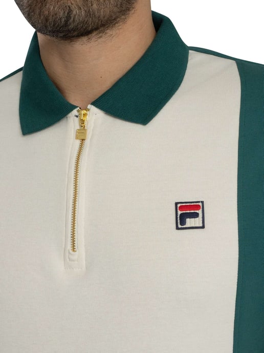 Fila Pierro Cut &Amp; Sew Zip Polo Shirt, Wit - Image 4