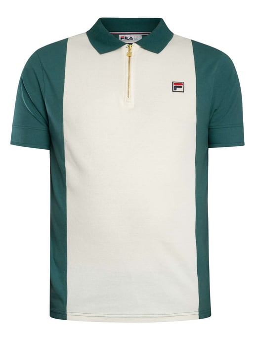 Fila Pierro Cut &Amp; Sew Zip Polo Shirt, Wit - Image 5