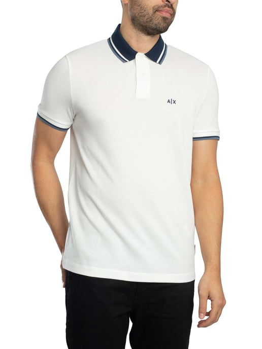 Armani Exchange Slim Fit Poloshirt Met Contrasterende Kraag, Wit - Image 2