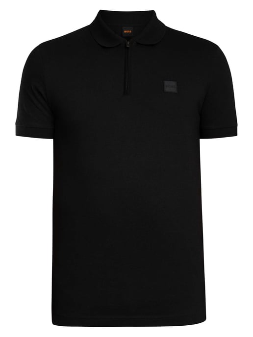 BOSS Passer Zip Polo Shirt, Black - Image 5