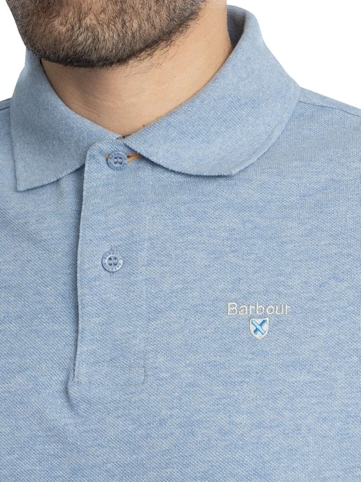 Barbour Tartan Pique Polo Shirt, Blue - Image 4