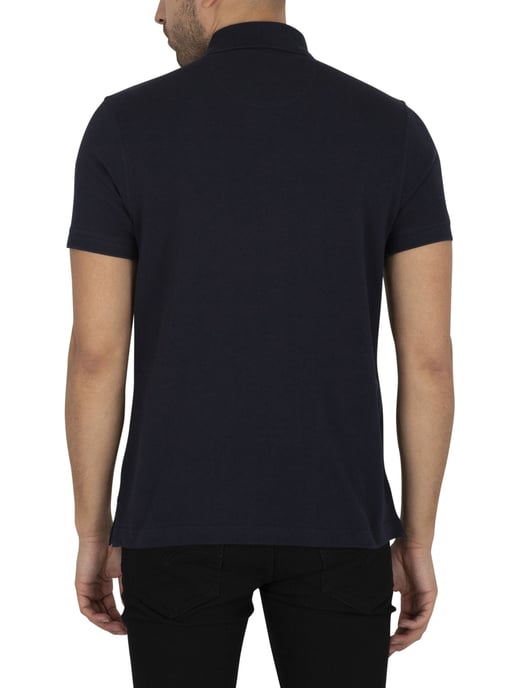 Barbour Tartan Pique Polo Shirt, Blue - Image 3