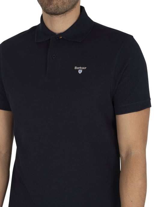 Barbour Tartan Pique Polo Shirt, Blue - Image 4