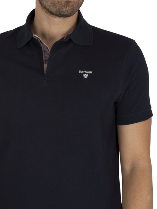 Barbour Tartan Pique Polo Shirt, Blue - Image 5