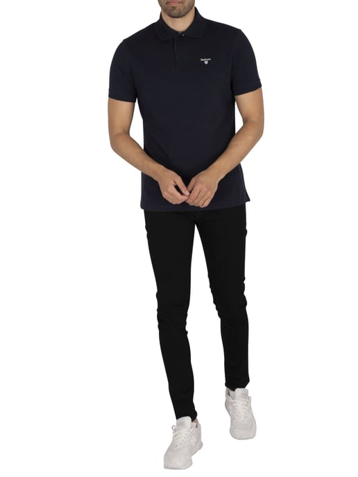 Barbour Tartan Pique Polo Shirt, Blue - Image 6