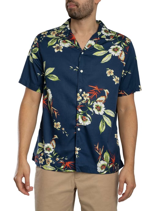 Superdry Hawaiiaans Print Shirt Met Korte Mouwen, Blauw - Image 2
