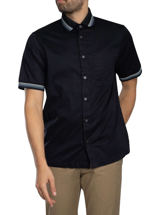 Armani Exchange Shirt Met Logo Op De Borstzak En Korte Mouwen, Blauw - Image 2