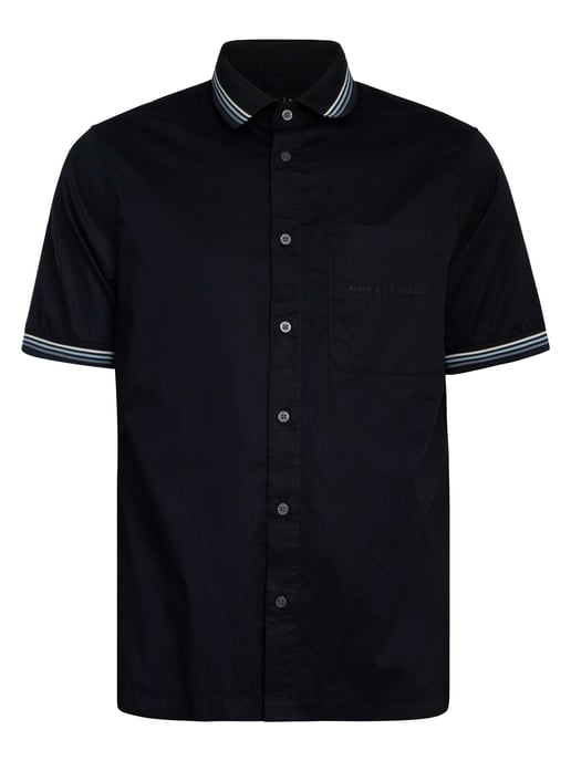 Armani Exchange Shirt Met Logo Op De Borstzak En Korte Mouwen, Blauw - Image 6