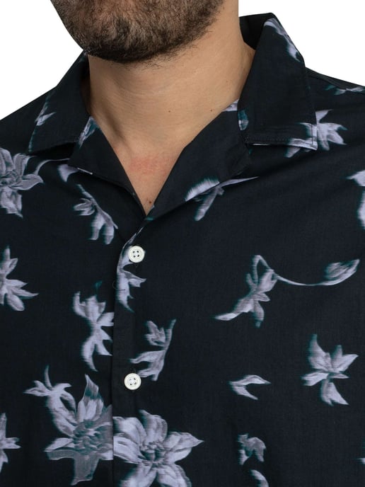 Superdry Cabana Print Short Sleeved Shirt, Blue - Image 4
