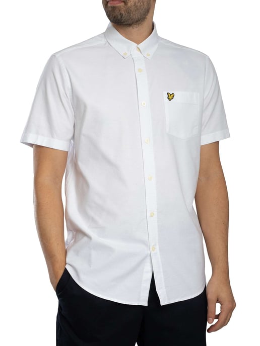 Lyle & Scott Oxford-Shirt Met Korte Mouwen, Wit - Image 2