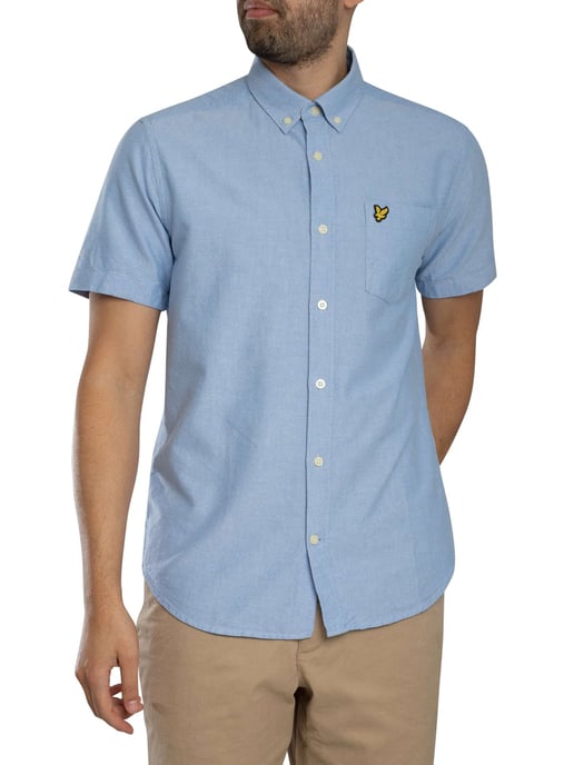 Lyle & Scott Oxford-Shirt Met Korte Mouwen, Blauw - Image 2