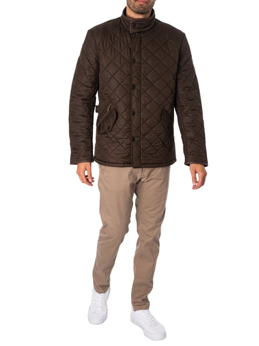 Barbour Gewatteerde Jas Van Powell, Groen - Image 5