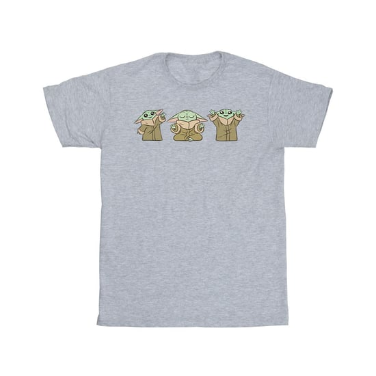 Star Wars Meisjes The Mandalorian Grogu Poses Katoenen T-Shirt (Sportgrijs) - Image 2
