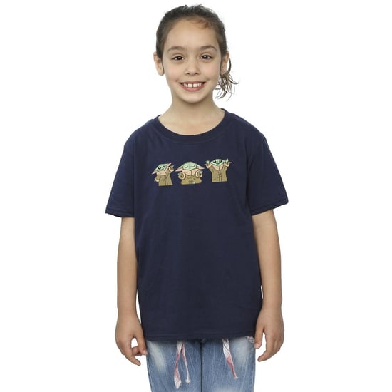 Star Wars Meisjes The Mandalorian Grogu Poses Katoenen T-Shirt (Marineblauw) - Image 1