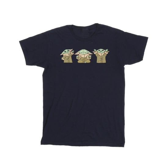 Star Wars Meisjes The Mandalorian Grogu Poses Katoenen T-Shirt (Marineblauw) - Image 2