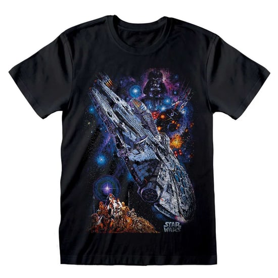 Star Wars Unisex volwassen Galaxy Schip Poster T-shirt (Zwart) - Image 1