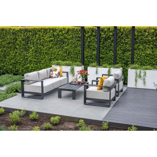 Garden Impressions Levanto lounge fauteuil carbon black valley sand - Image 2