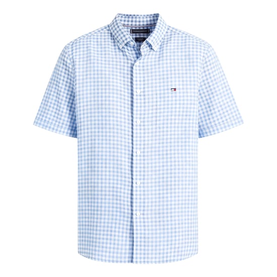 Tommy Hilfiger Mens Oxford Shirts Gingham Checked Regular Short Sleeve Cotton - Image 2