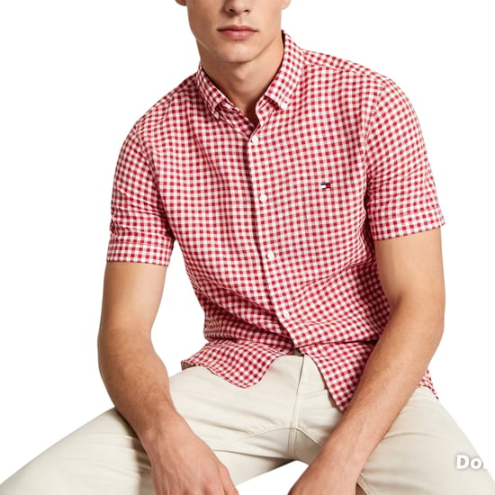 Tommy Hilfiger Mens Oxford Shirts Gingham Checked Regular Short Sleeve Cotton - Image 2