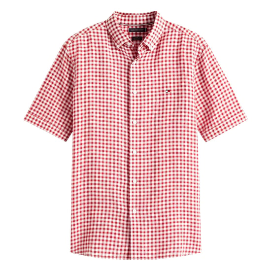 Tommy Hilfiger Mens Oxford Shirts Gingham Checked Regular Short Sleeve Cotton - Image 3