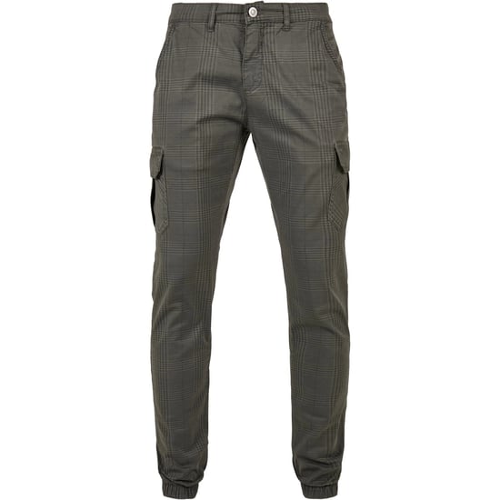 Urban Classics Heren Glencheck Cargo Joggingbroek met all-over print (Donkergrijs) - Image 1