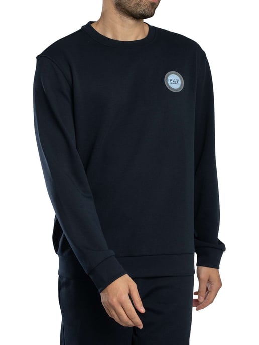 EA7 Sweatshirt Met Logopatch, Blauw - Image 2