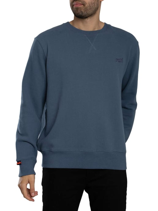 Superdry Essentieel Logo-Sweatshirt, Blauw - Image 1