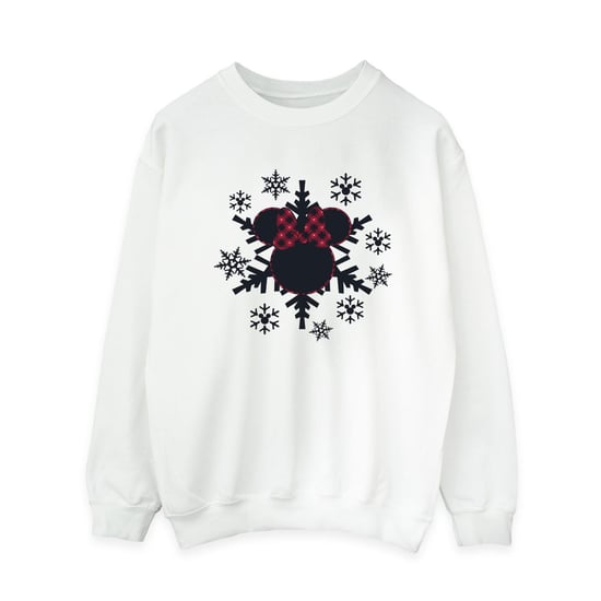 Disney Womens/Ladies Minnie Mouse Gingham Snowflakes Sweatshirt (White) - Image 1