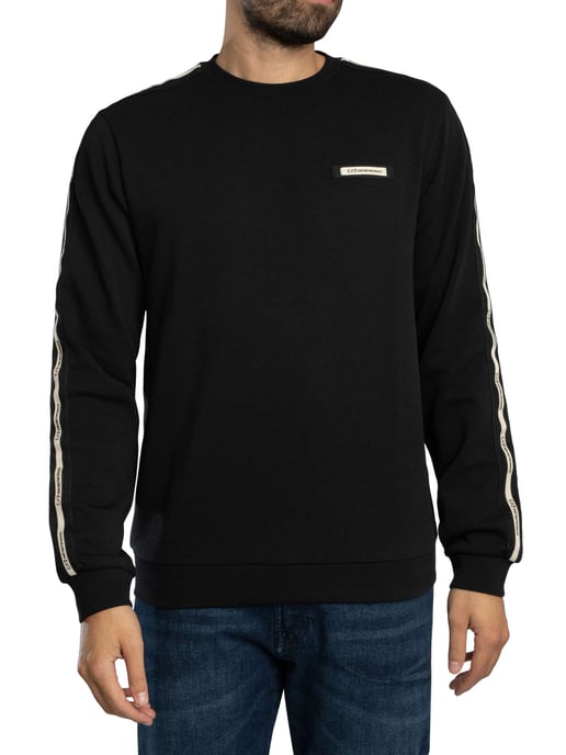 EA7 Merk Rib Sweatshirt, Zwart - Image 2