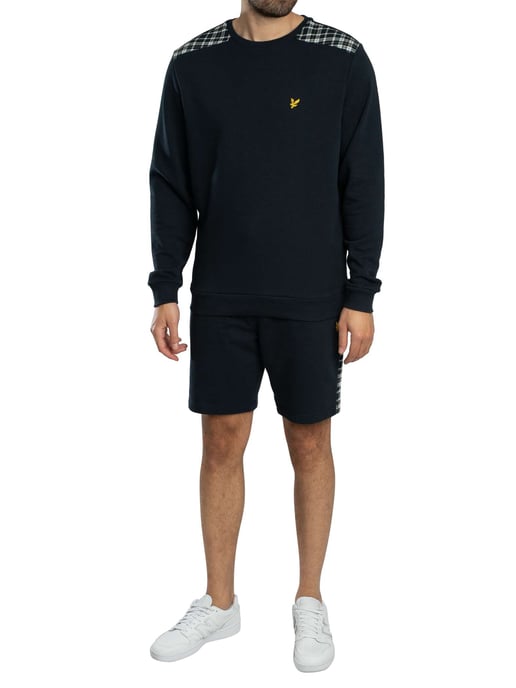 Lyle & Scott Trui Met Geruite Panelen, Blauw - Image 5