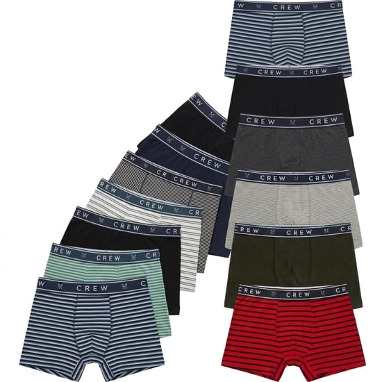 Crew Clothing Men's Boxer Briefs Cotton Stretch 3Pack Jersey Assorted Underwear - Image 1
