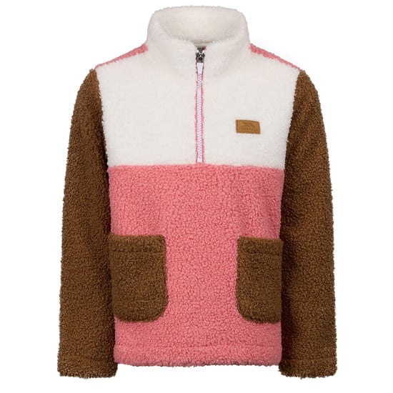 Trespass Childrens/Kids Mitta Colour Block Fleece Top (Peach Pink) - Image 1