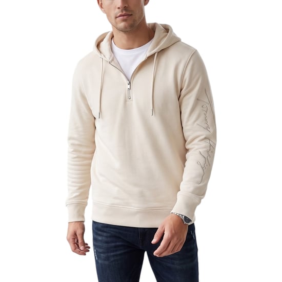 Tommy Hilfiger Mens Half Zip Hoodie Casual Cotton Long Sleeve Soft Pullover Top - Image 1