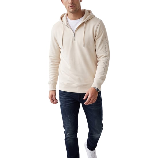 Tommy Hilfiger Mens Half Zip Hoodie Casual Cotton Long Sleeve Soft Pullover Top - Image 2