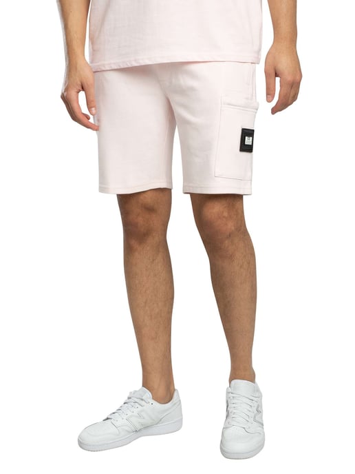Weekend Offender Hawkins Zip Pocket Sweat Shorts, Pink - Image 1
