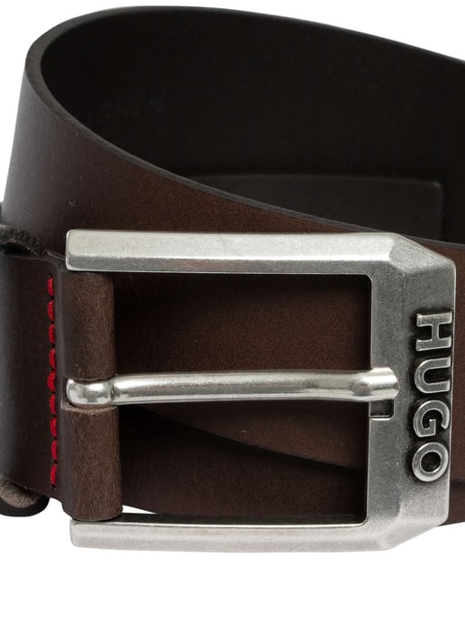 HUGO Gelio Leather Belt, Brown - Image 2