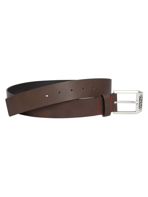 HUGO Gelio Leather Belt, Brown - Image 3