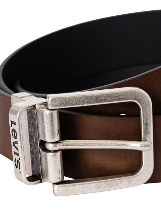 Levi's Reversible Metal Buckle Leather Belt, Brown - Image 2