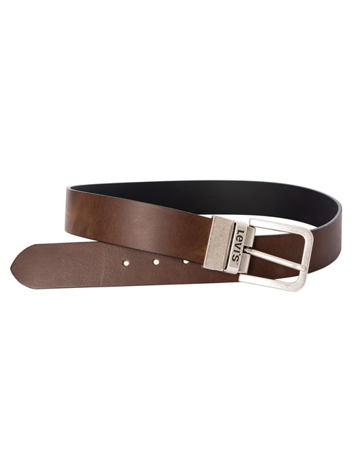 Levi's Reversible Metal Buckle Leather Belt, Brown - Image 3